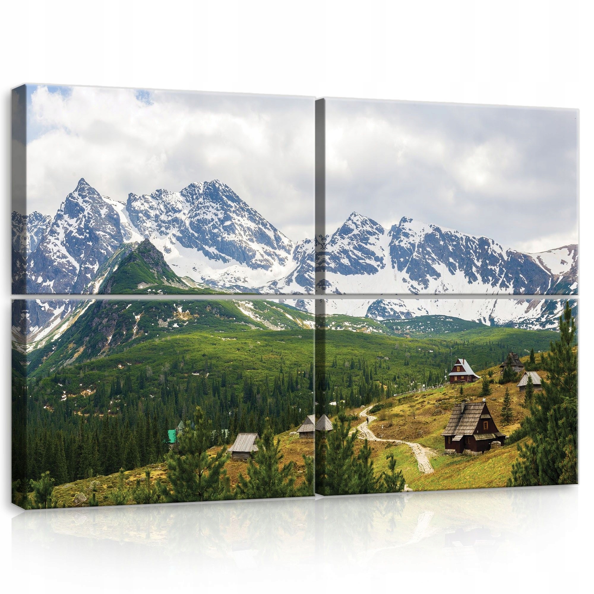 Obraz 120x80 Hory Tatry krajina príroda Karpaty les domy pokoj oblaky