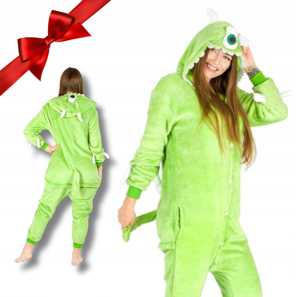 měkké dámské Pyžamo Teplé teplákovka kostým Mike Wazowski pohádka S