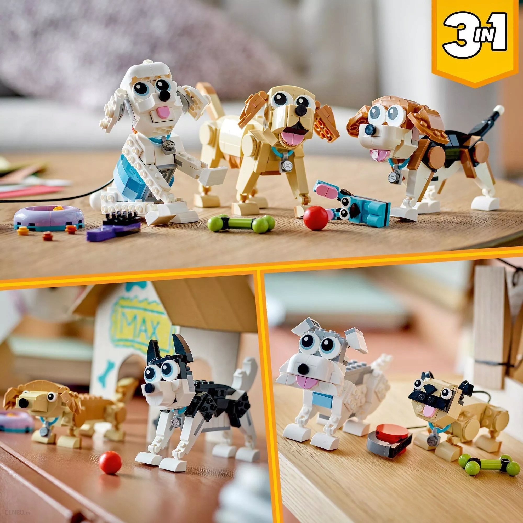 LEGO 3w1 CREATOR - UROCZE PSIAKI Liczba elementów 475 szt.