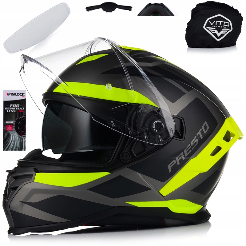 Motocyklová Prilba Vito Presto Fluo Integrálna Pinlock Antifog Blenda