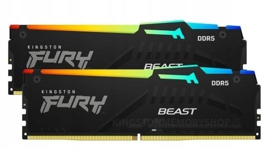 Kingston Paměť DDR5 Fury Beast Black Rgb 16GB (2* 8GB)/6000 CL36 Expo
