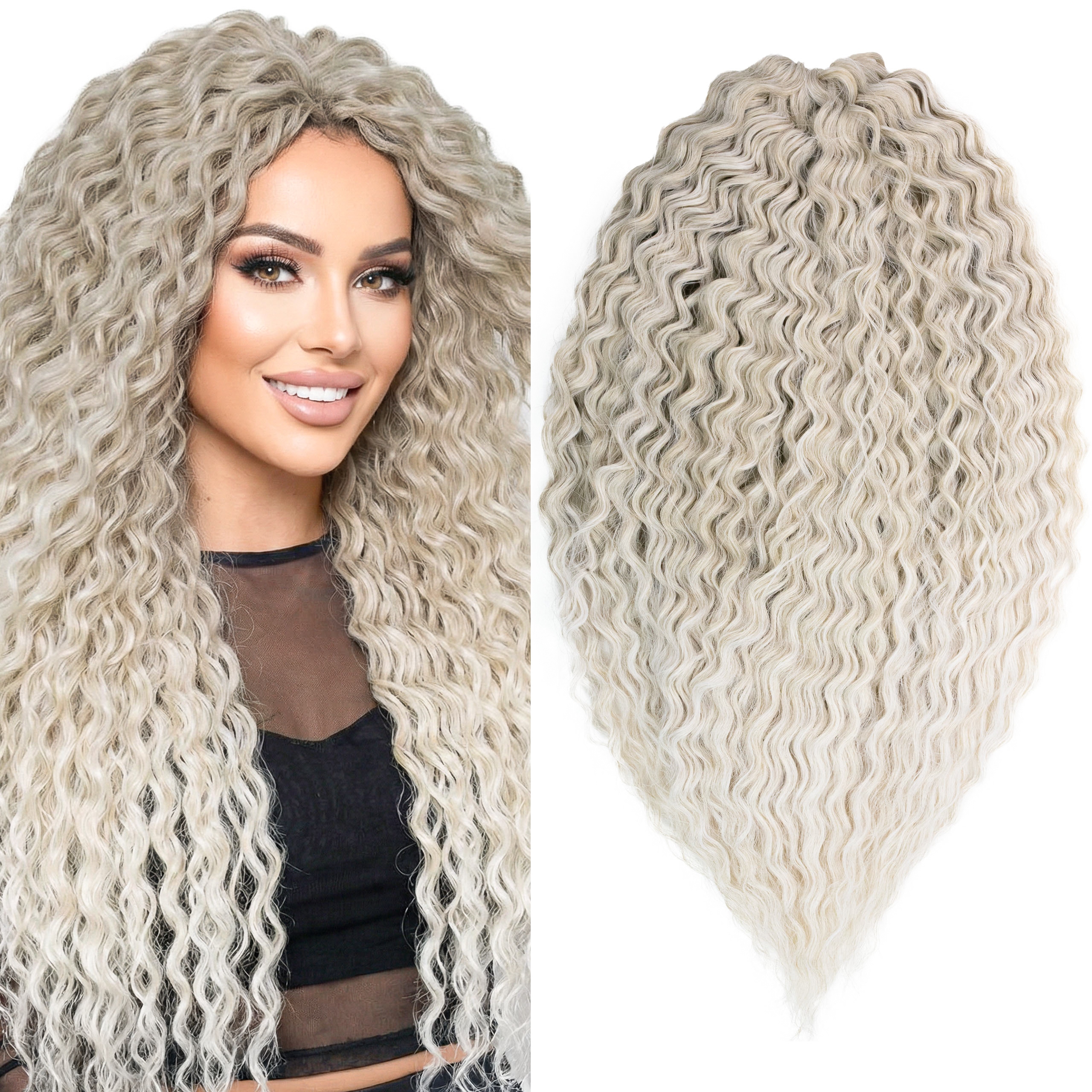 Syntetické umělé vlasy Afroloki Arielki Premium 55 cm 300 g blond ombre