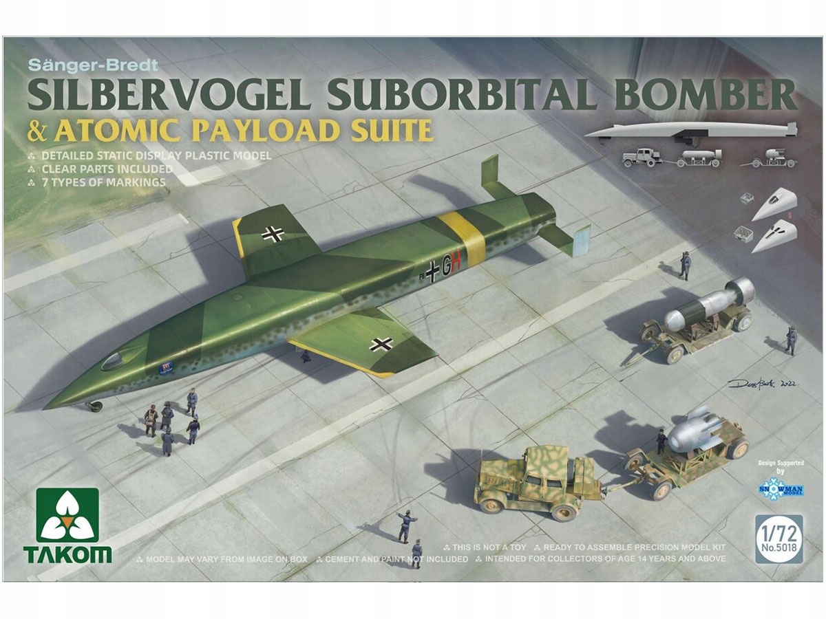 Letadlo Silbervogel a traktor Hanomag SS100 s přívěsem model 5018 Takom