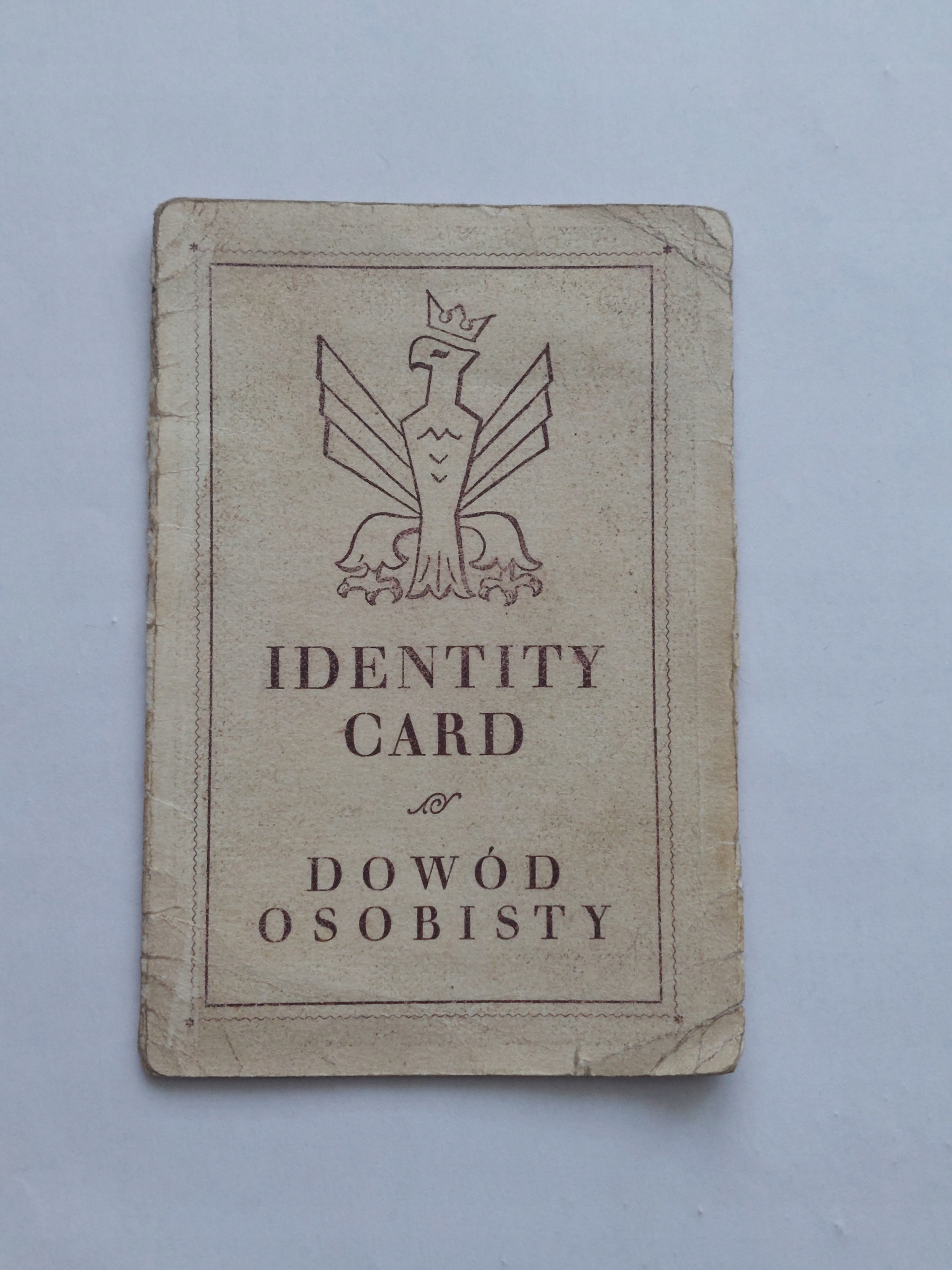IDENTITY CARD DOWÓD OSOBISTY WW2