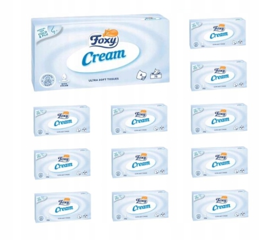 

Foxy Cream Chusteczki Higieniczne 75SZTx12 Pudełek