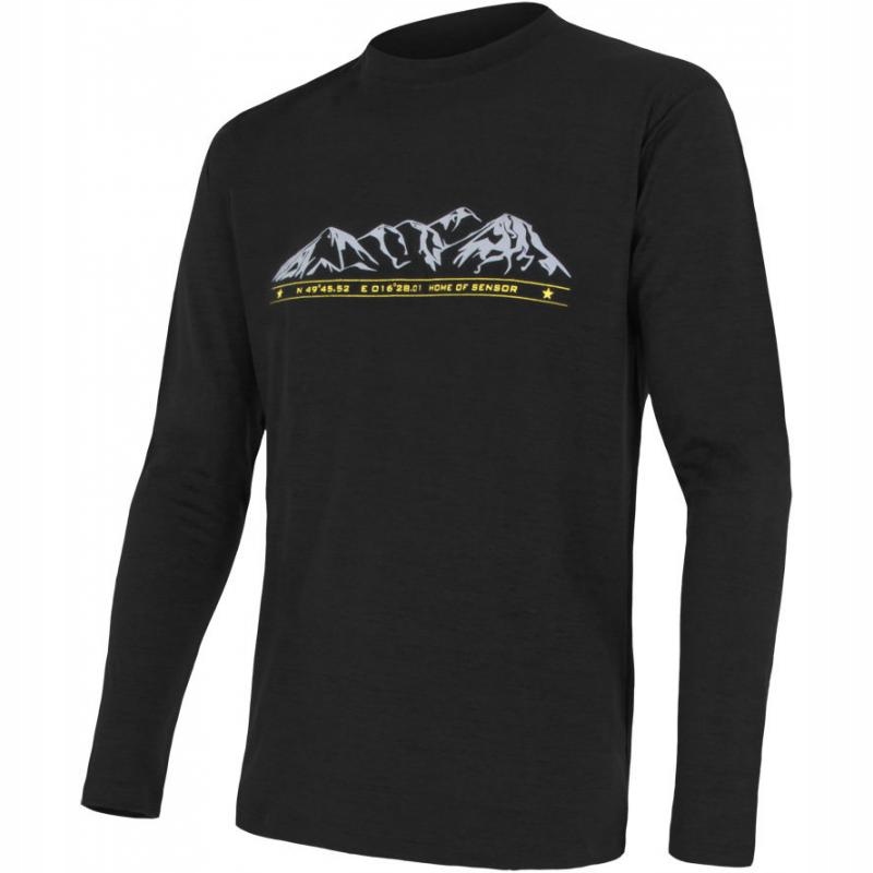 Sensor Triko Merino Active Pt Mountains pánské dlouhý černá M