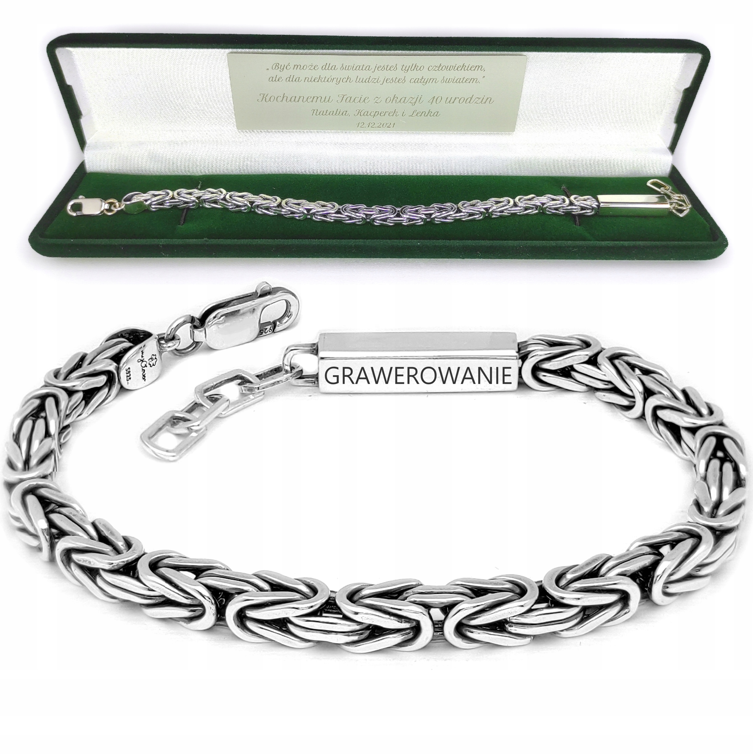 

srebrna bransoleta gruba 925 Hand Made Grawer