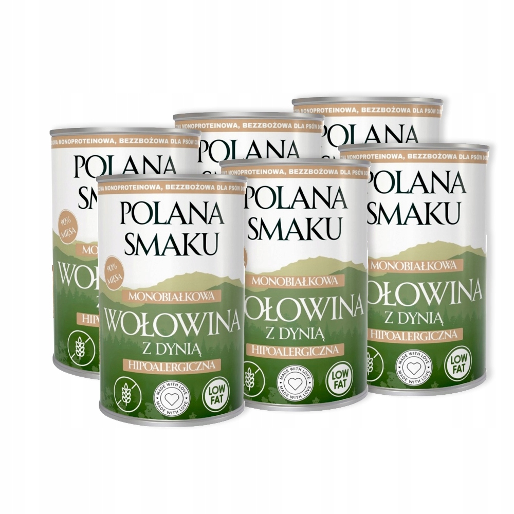 Levně Polana Smaku Hovězí maso s dýní 6x400g Krmivo Vlhké monoproteinové pro psa