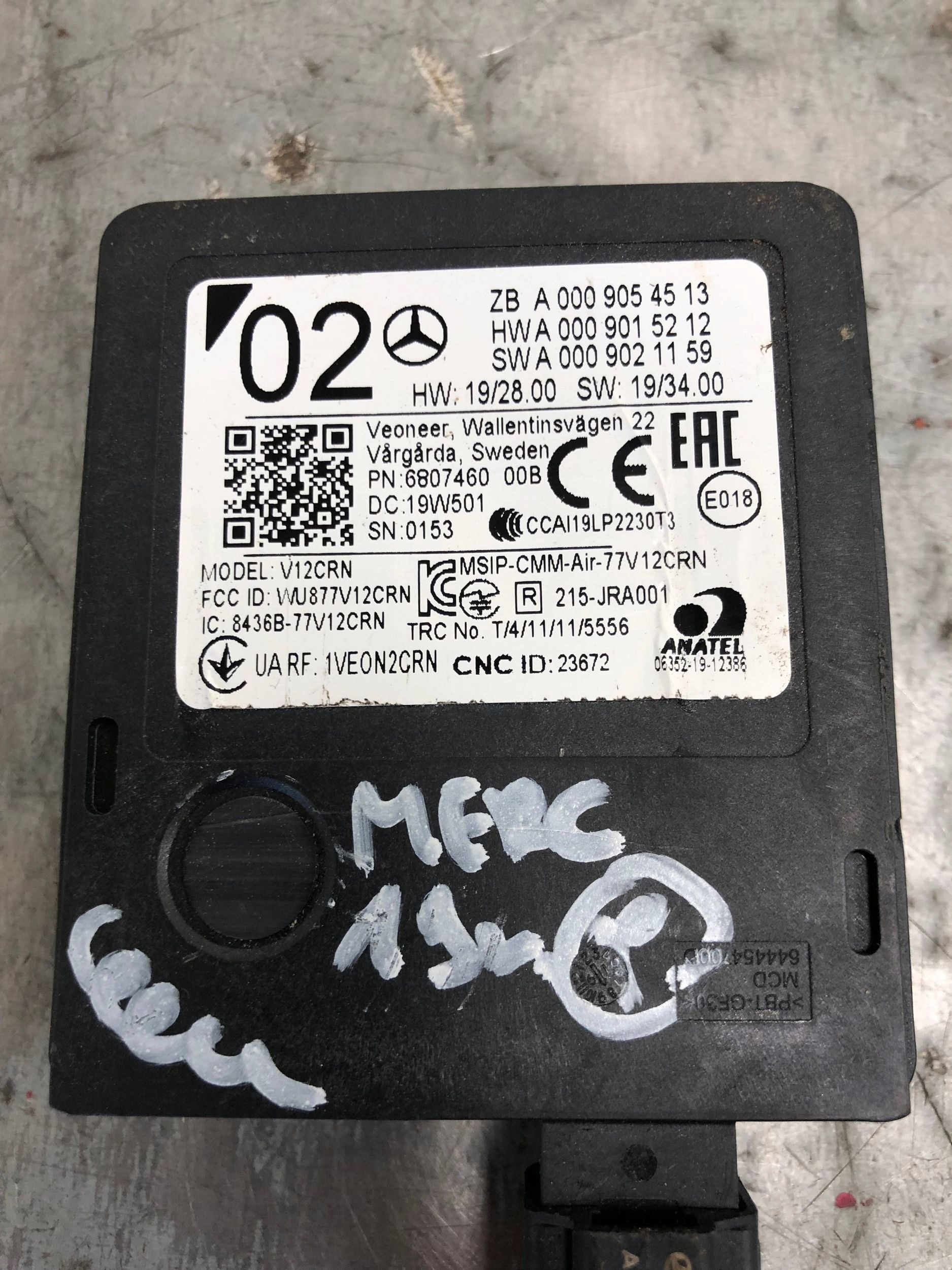 RADAR Sensor MARTWEGO POLA MERCEDES A0009054513