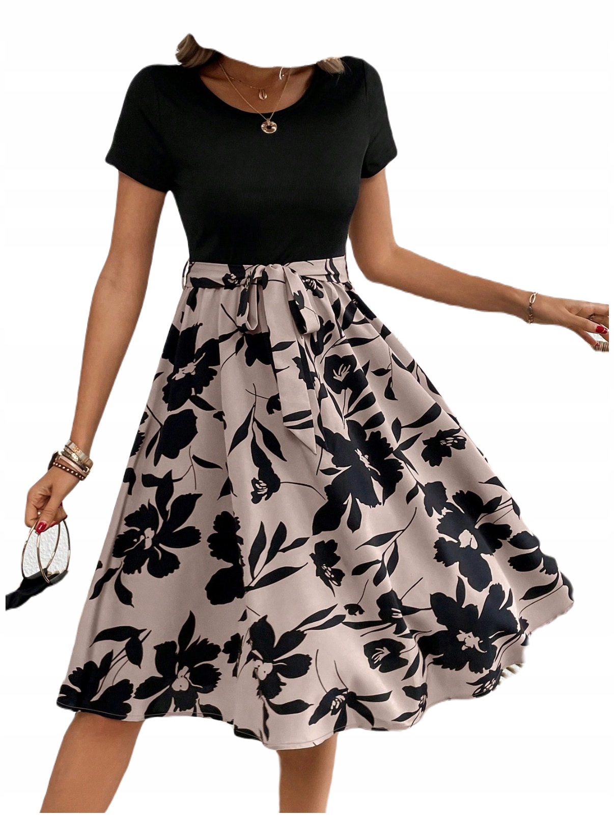 ELEGANCKA SUKIENKA DAMSKA WIOSENNA LUŹNA NA CODZIEŃ ZWIEWNA DO PRACY