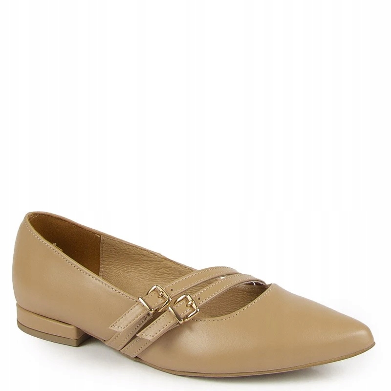 Laroni 331/1 Béžové Kožené Baleríny S Proužky 38 DI Primo