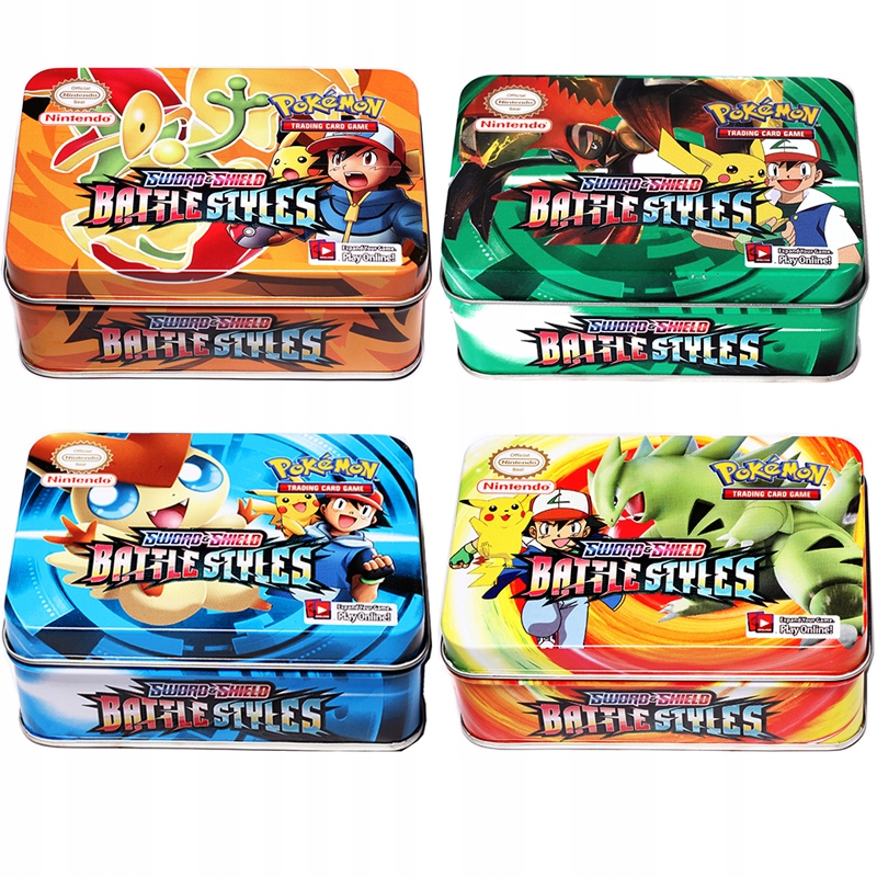 

Pokemon Karty Metalowa Puszka Box Zestaw 41 Kart