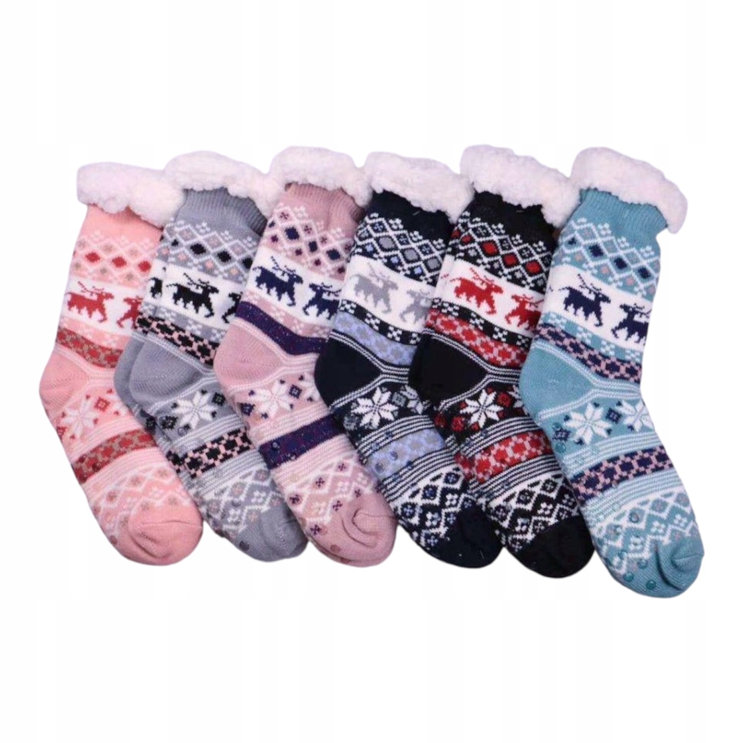 6 x Silné vlněné ponožky Abs protiskluzové zimní dárek Horské