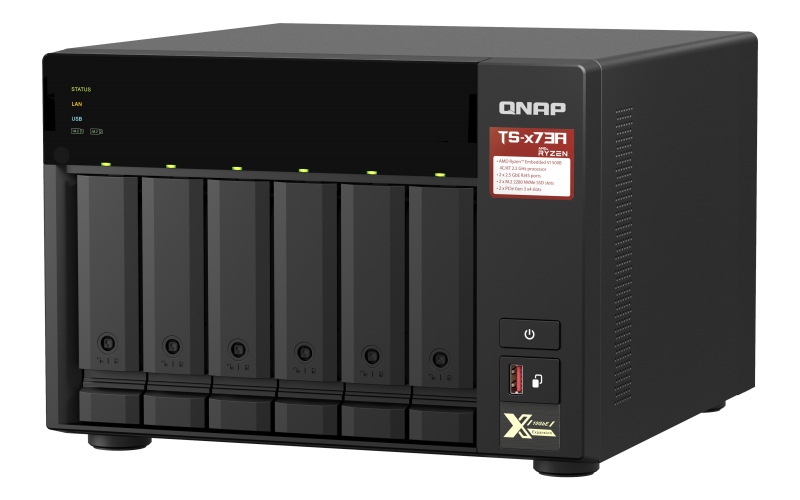 Qnap TS-673A-8G 6-pozicový Nas server, Amd Ryzen, 8GB Ram, 2x 2,5GbE RJ-4