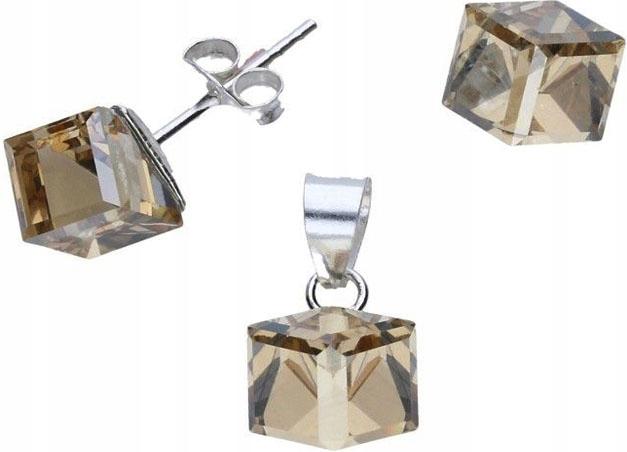 Stříbrný komplet 925 kostek z krystalů 2,20 g, elegantní vzor jako dárek