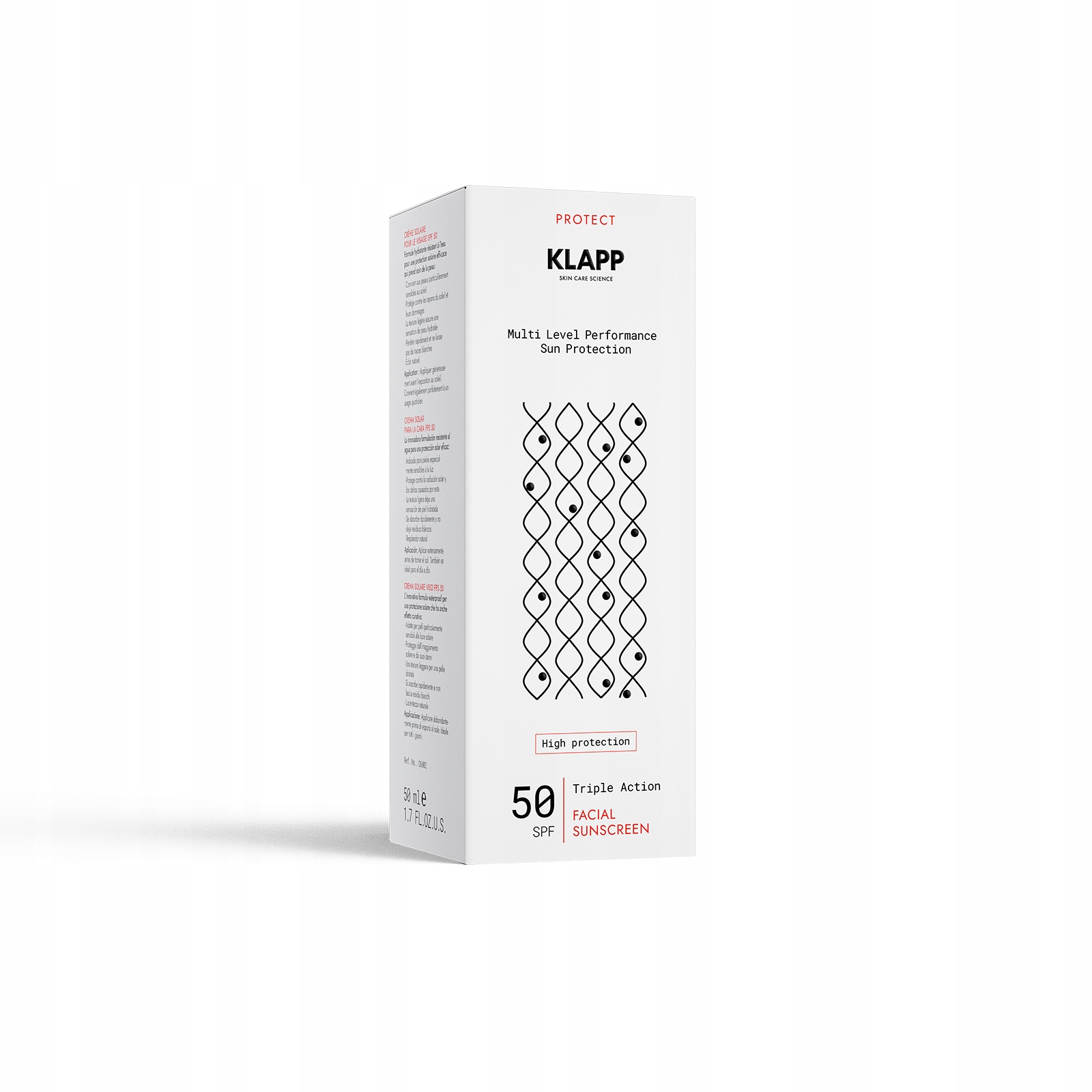 Ochranný Uv krém na obličej před sluncem Klapp Protect 50 Spf na den 50 ml