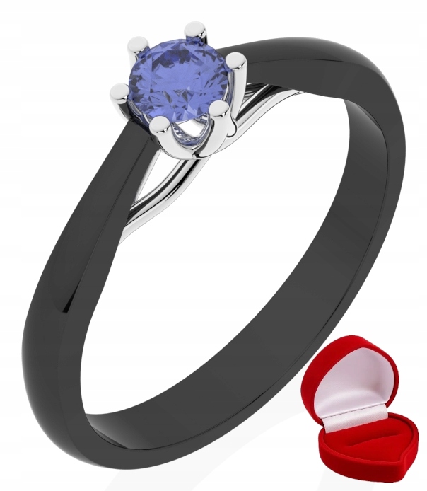 Zlatý Prstýnek Tanzanit 585 14k 0,24 ct Černé Zlato R13