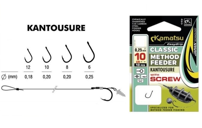 Haczyk Nr 10 Gotowe Przypony Method Feeder Kantousure Classic 10cm Kamatsu