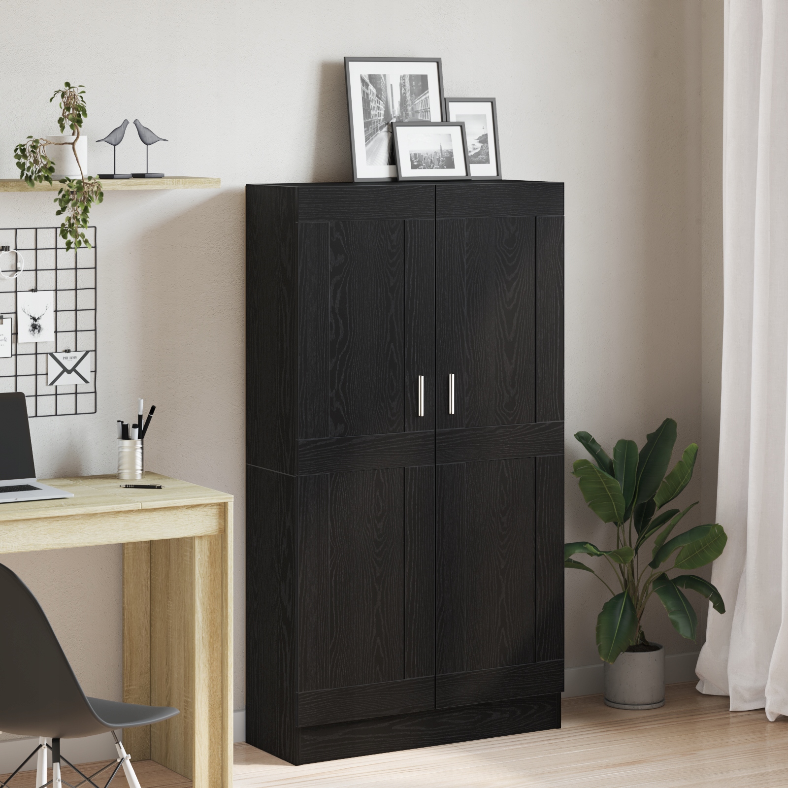 Knihovny 2 kusy Černý Dub 165x30,5x150 cm Kompozitní dřevo Černá 3329275