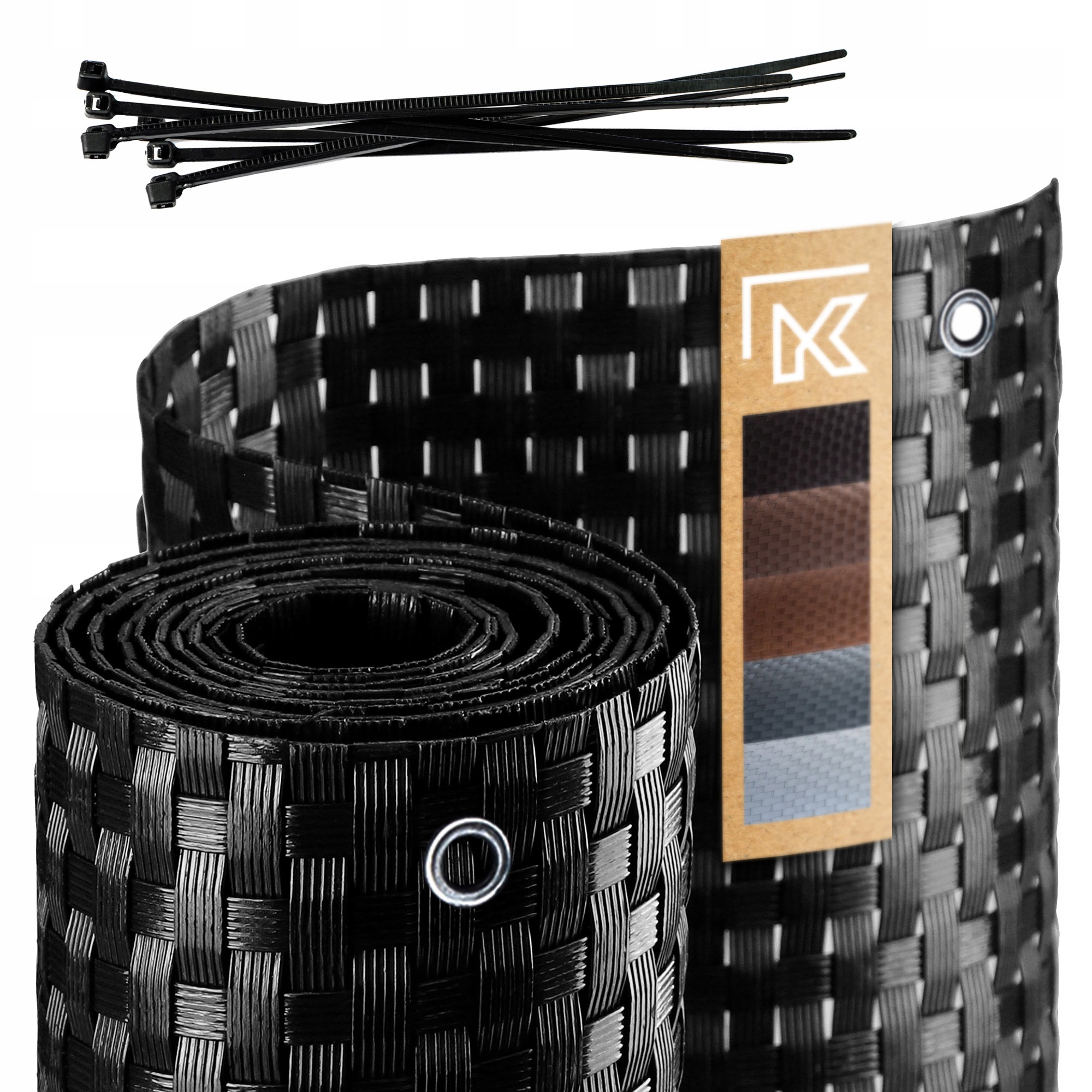 Osłona Balkonowa Technorattan 1x6m Czarna Mata Na Balkon Taras Płot Premium