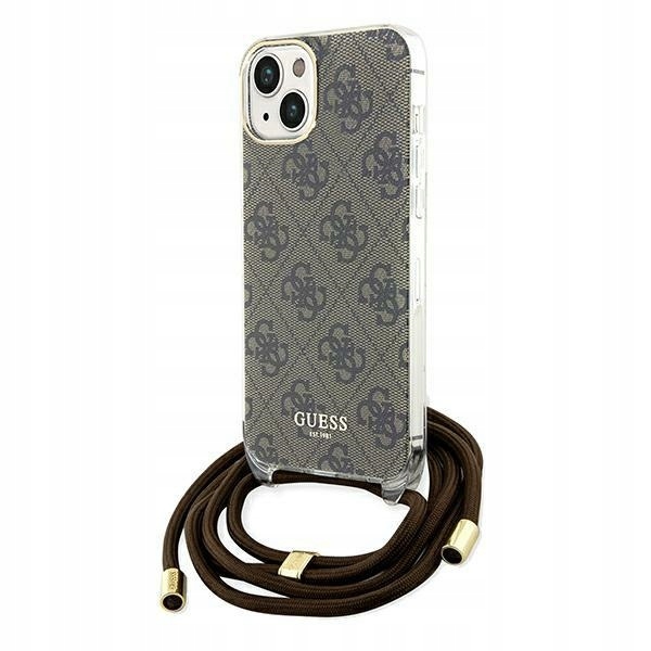 Pouzdro Guess GUHCP15SHC4SEW Apple iPhone 15 14 pevné pouzdro Crossbody s řemínkem 4G P