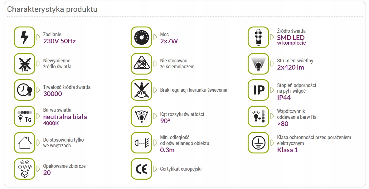 Oprawa ścienna lampa kinkiet łazienkowy GRACJA Marka Ideus