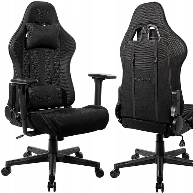 Fotel Gamingowy Biurowy Materiałowy Krzesło Ergonomiczne Obrotowe Do Biurka