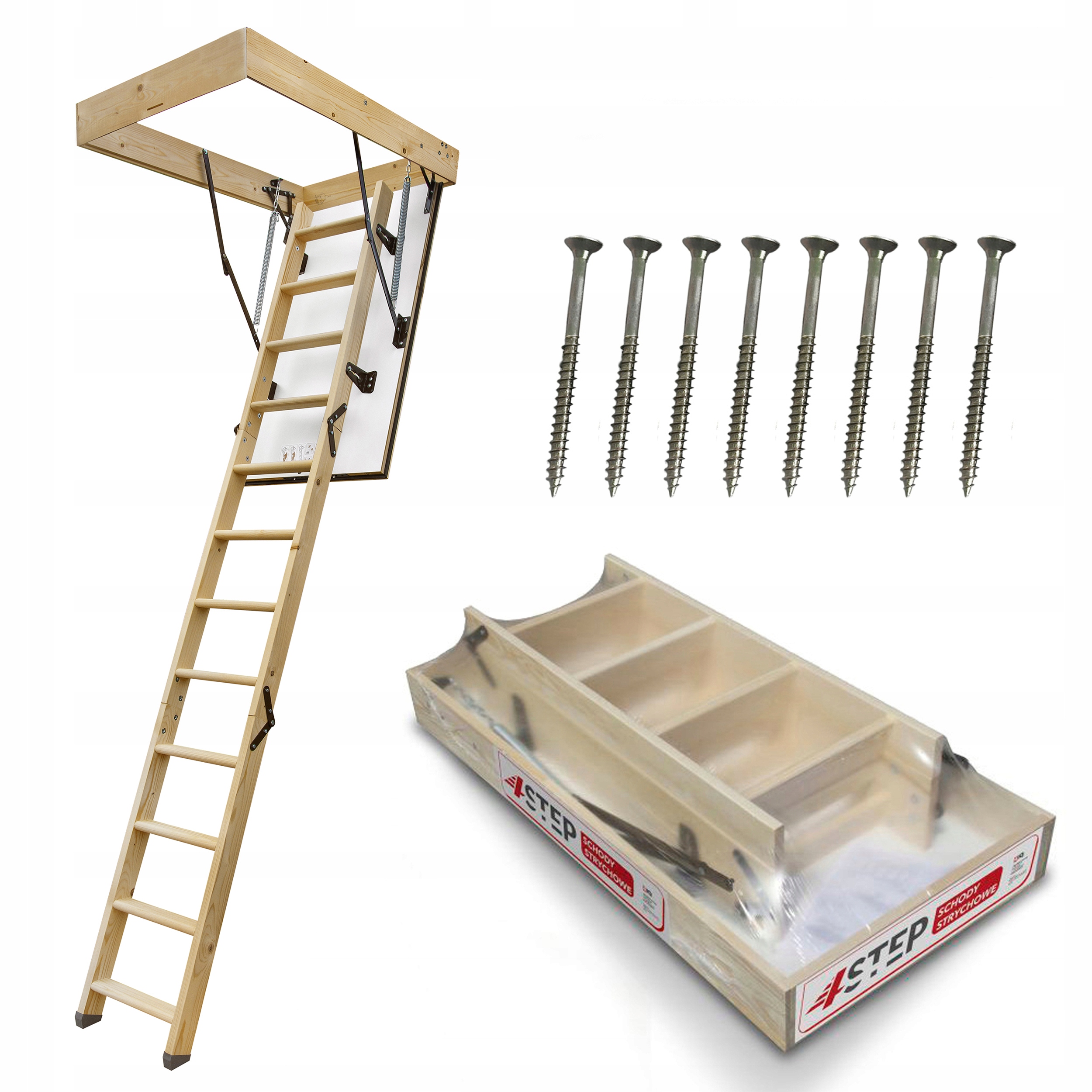 Půdní schody 4STEP Greenline 120x80 35 mm Výlez Půdní šrouby Bonus