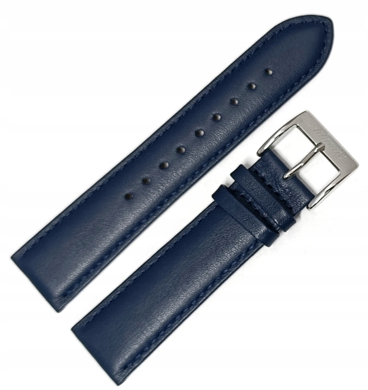 Originální Kožený Modrý Řemínek Na Hodinky Atlantic Seahunter 22 mm Hladký