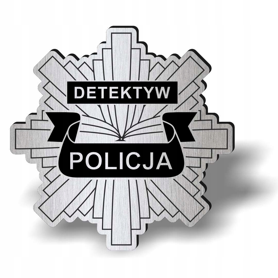 srebrna odznaka POLICJA DETEKTYW do stroju POLICJANTA przebranie