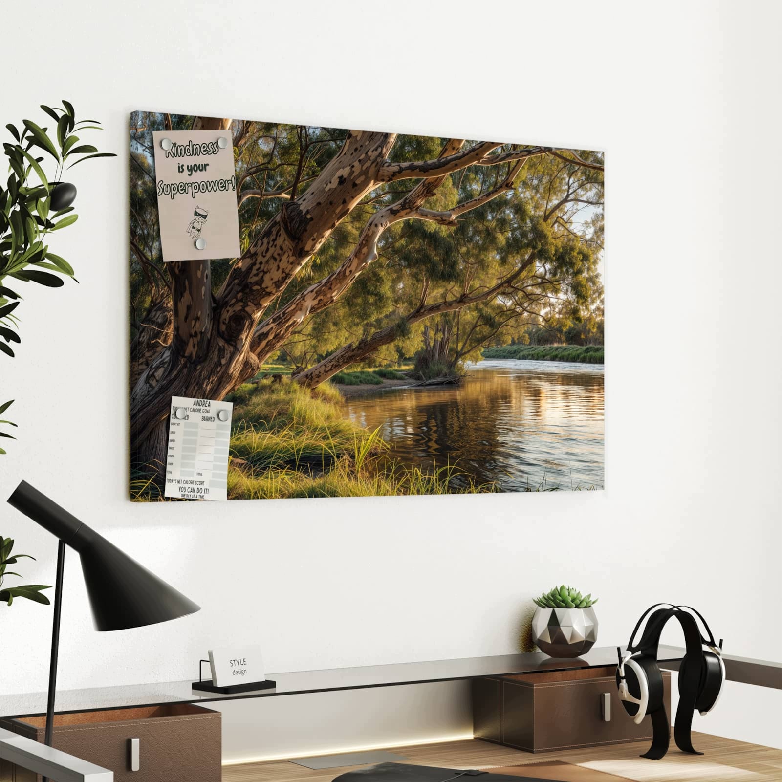 Magnetická tabule Strom Pobřeží rzeki 60 × 40 cm