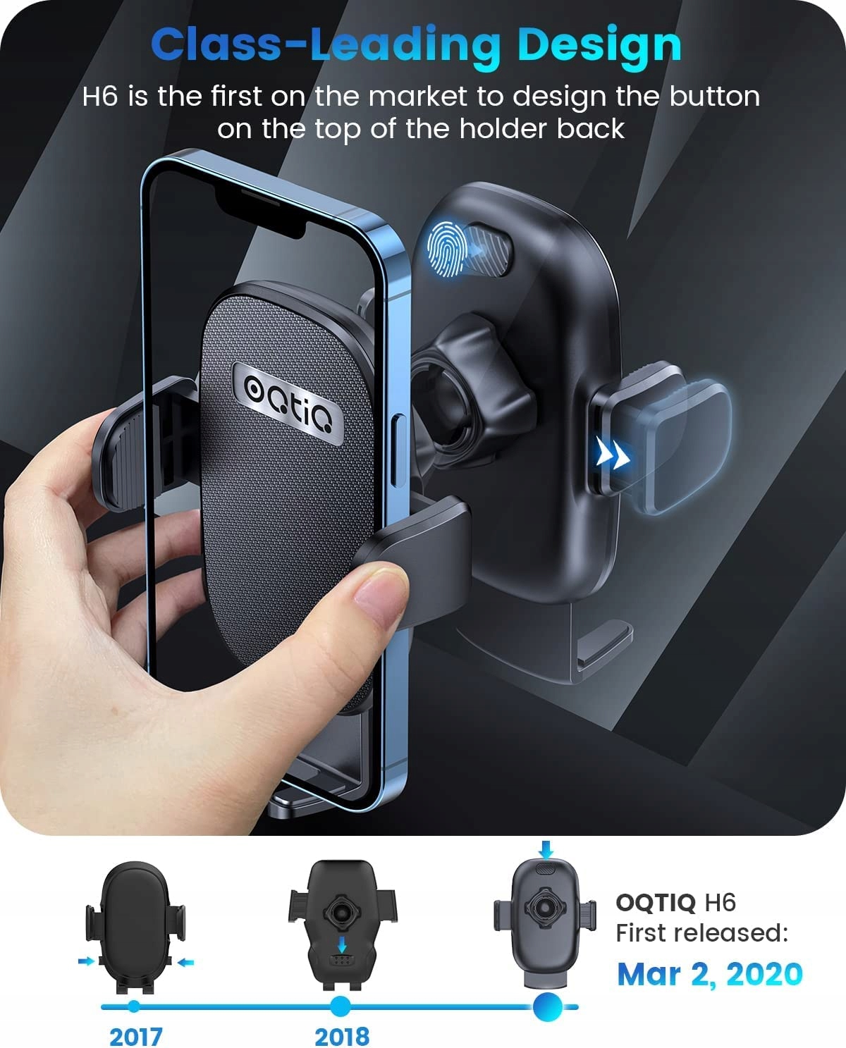OQTIQ Uchwyt Samochodowy Na Telefon 360° Do Szyby i Deski Rozdzielczej — miniatura 3