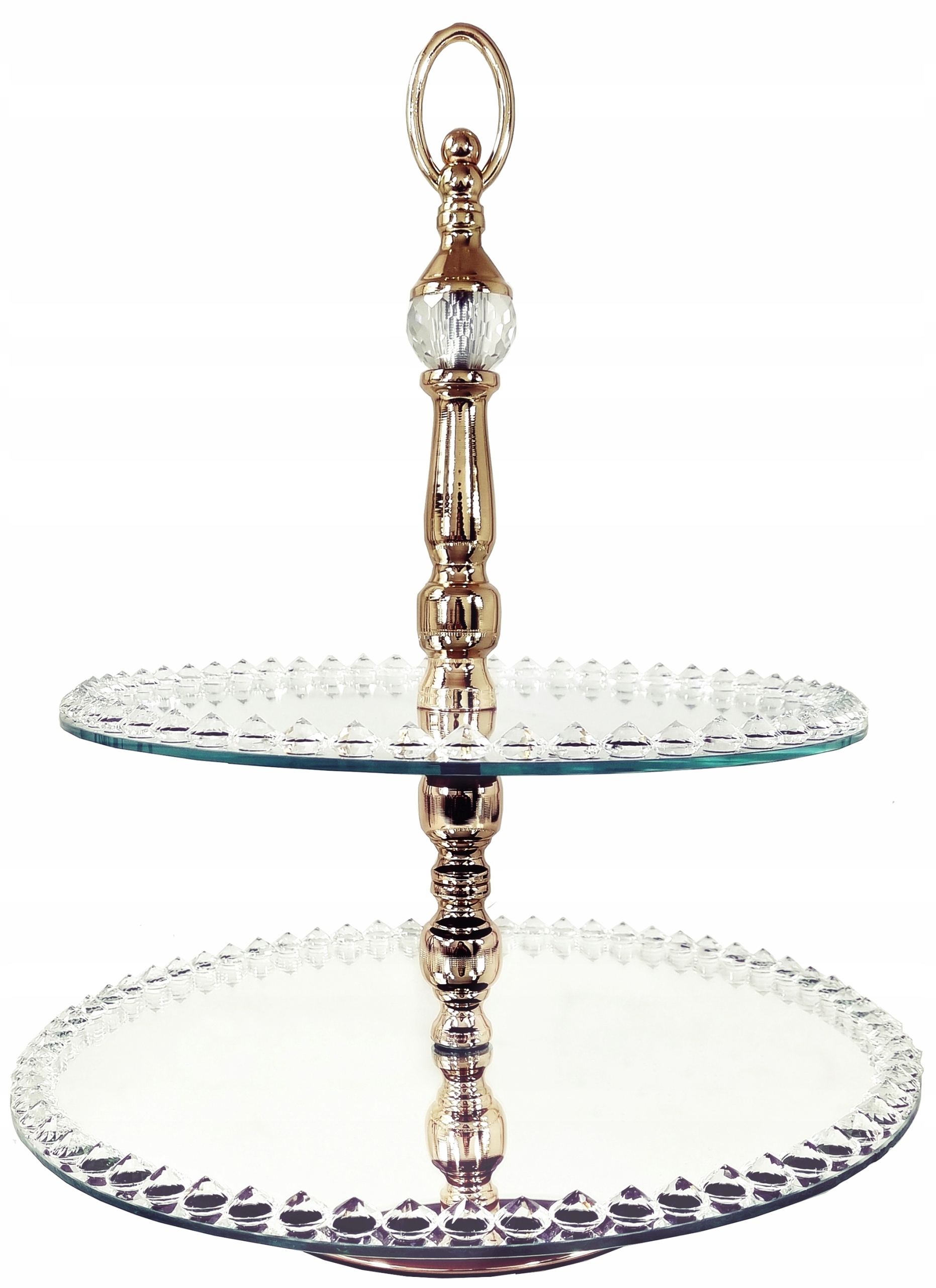 Sklenená Miska Na Koláče, Zrkadlové Ovocie, Zlatá Farba