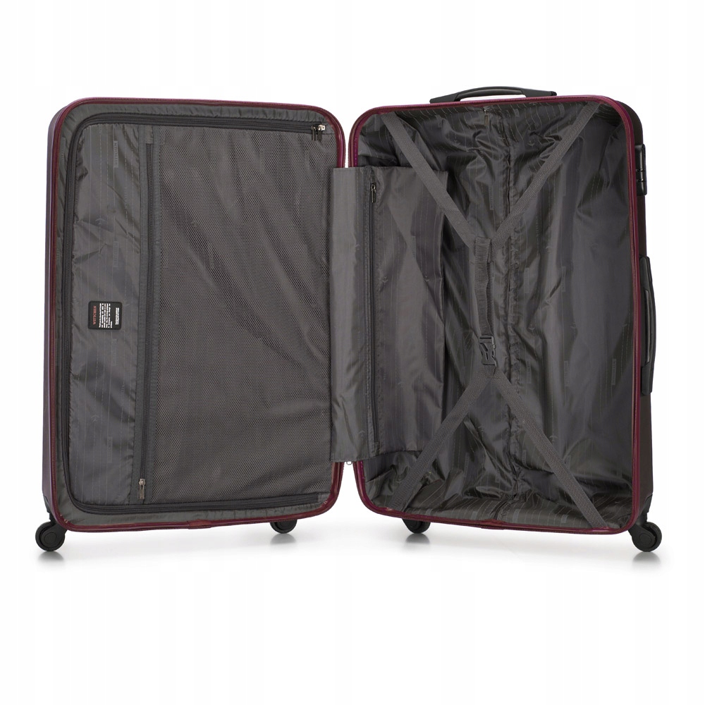 WITTCHEN duża walizka z polikarbonu bordowa Głębokość (krótszy bok) 28 cm