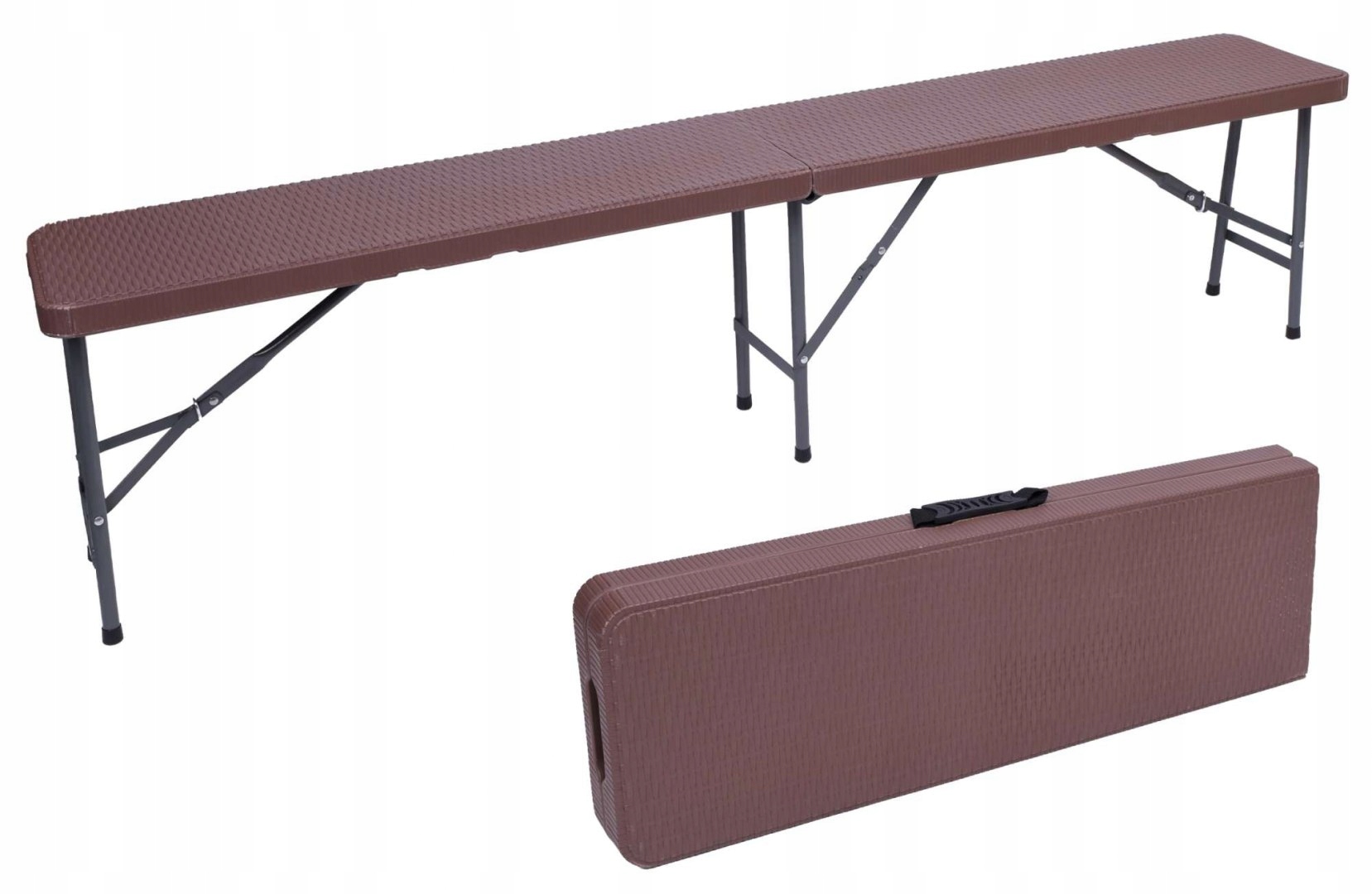 Skládací cateringová lavice Rattan hnědá