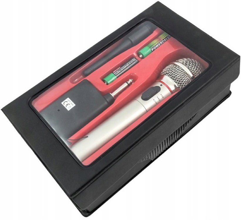 2x MIKROFON BEZPRZEWODOWY SREBRNY NA PREZENT IMPREZY ZESTAW KOMPLET W ETUI Marka Aptel