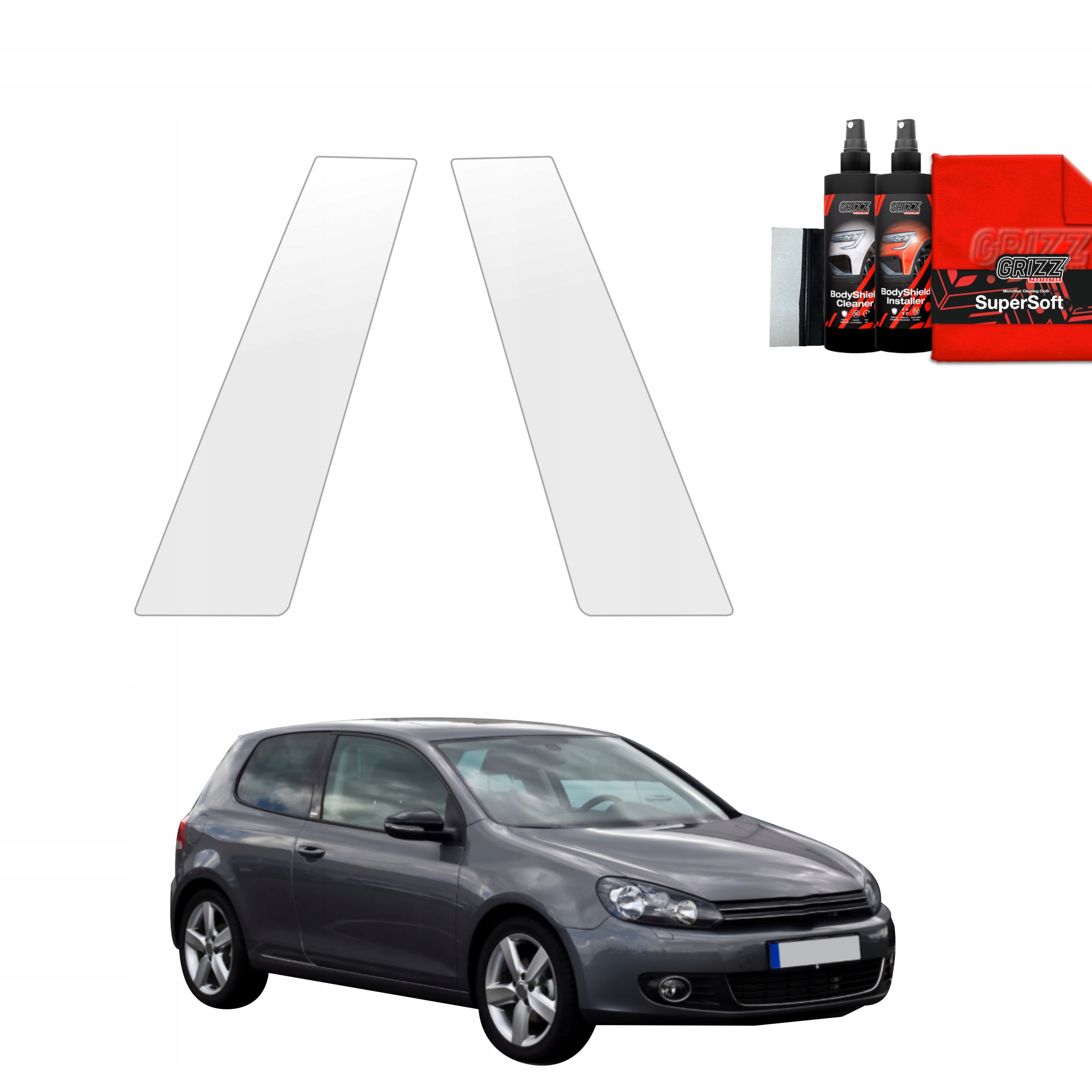 2v1 Fólie Ppf dýha na sloupky pro Vw Golf 6 Hatchback 3D (2008-2012)