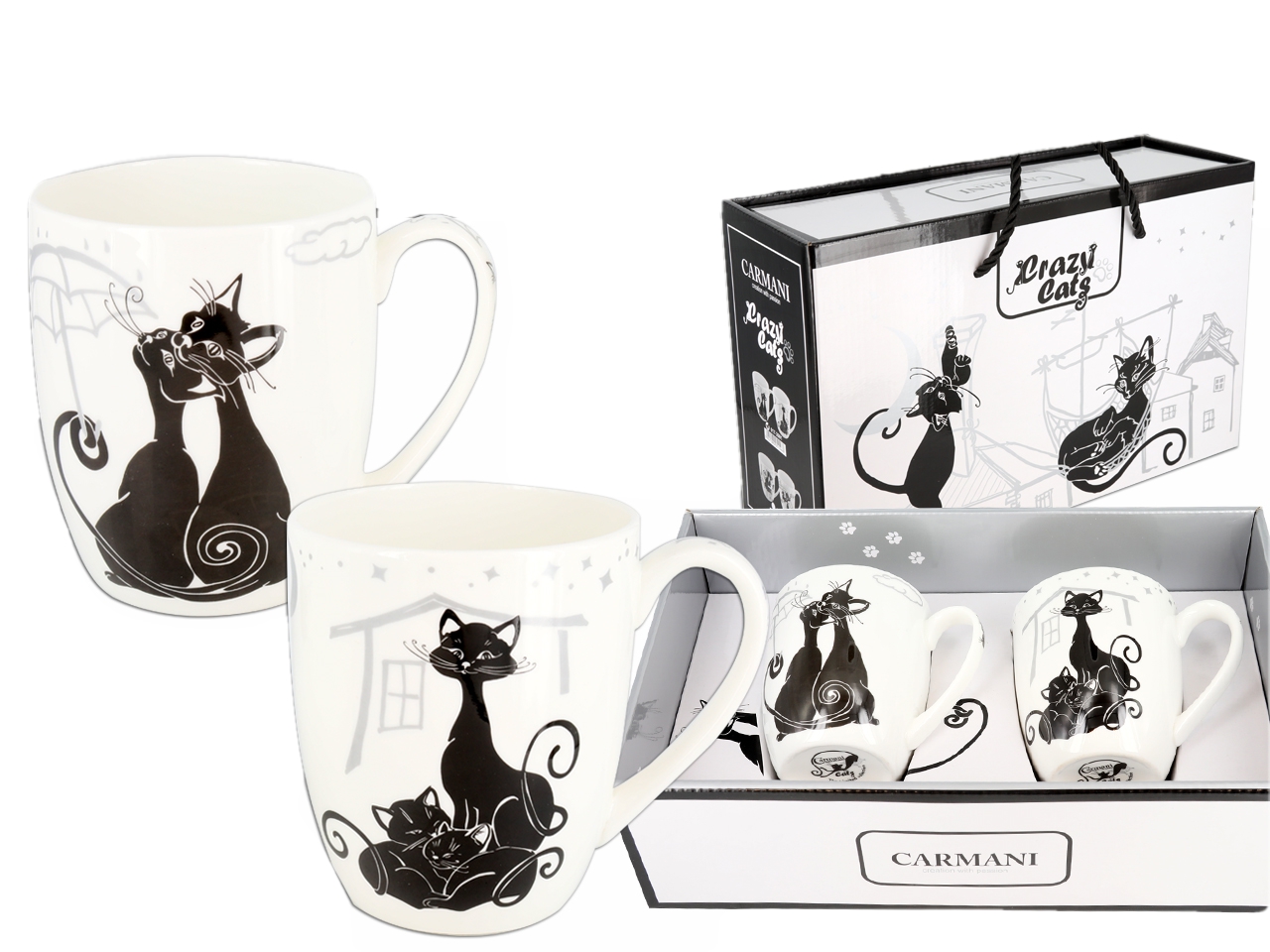 

Kpl. 2 kubków koty Crazy Cats Carmani 400ml.