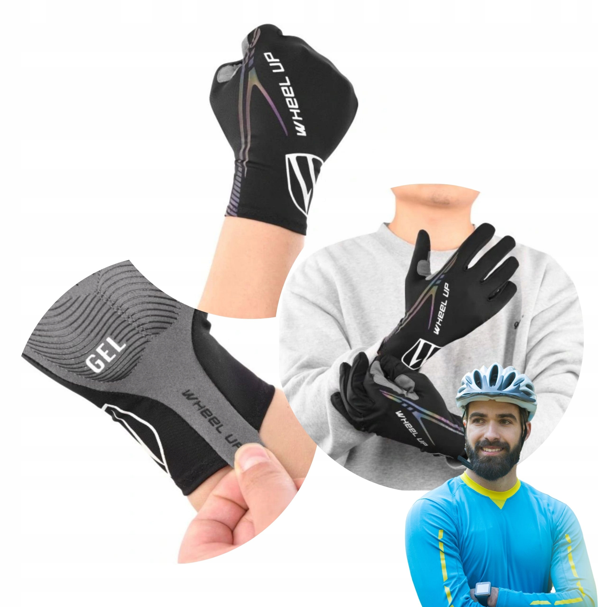 RĘKAWICZKI ROWEROWE MĘSKIE RĘKAWICE ROWEROWE RĘKAWICE ROWEROWE NA ROWER XL Rozmiar XL