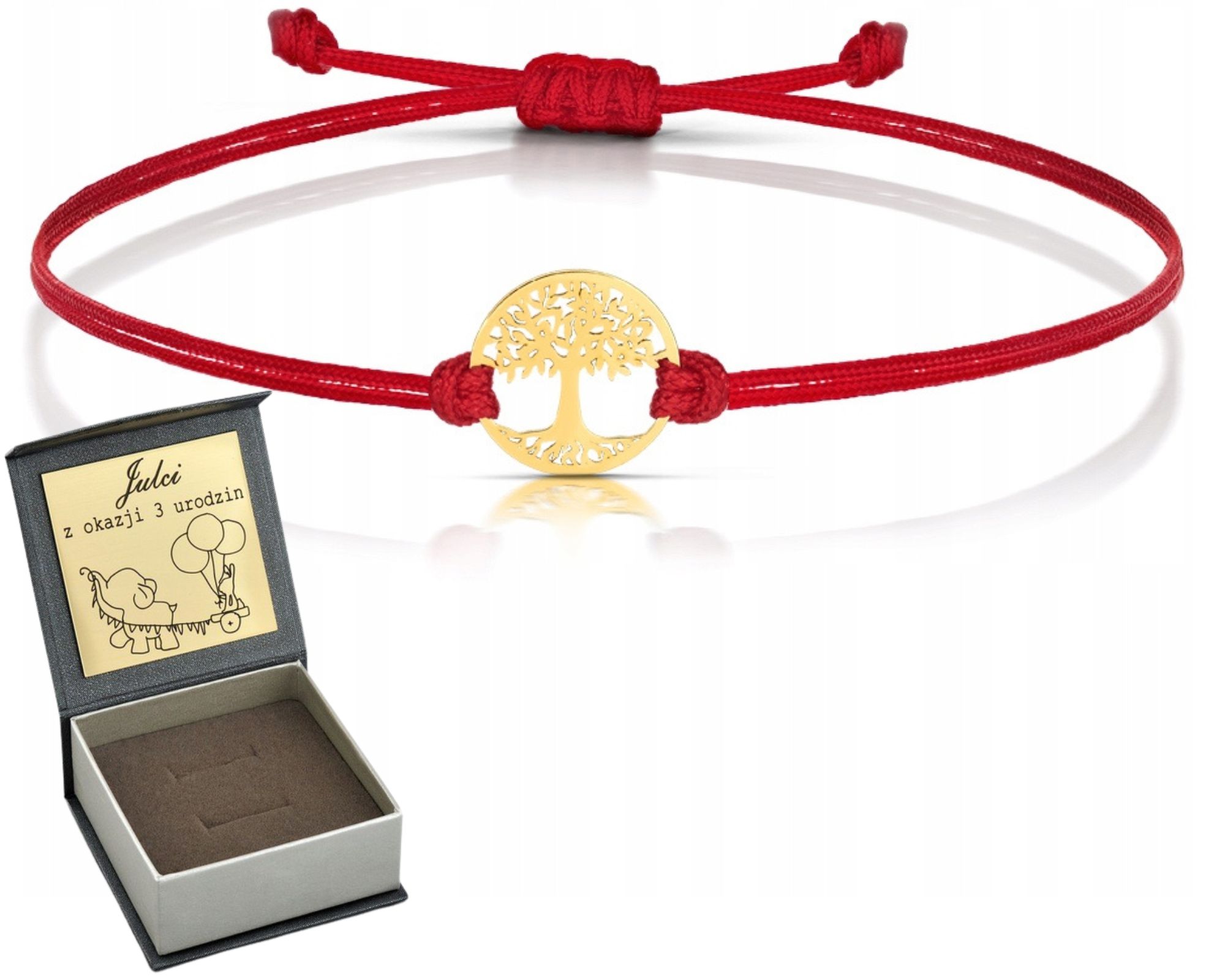 Zlatý Náramek Šňůrkový Stromek Štěstí 585