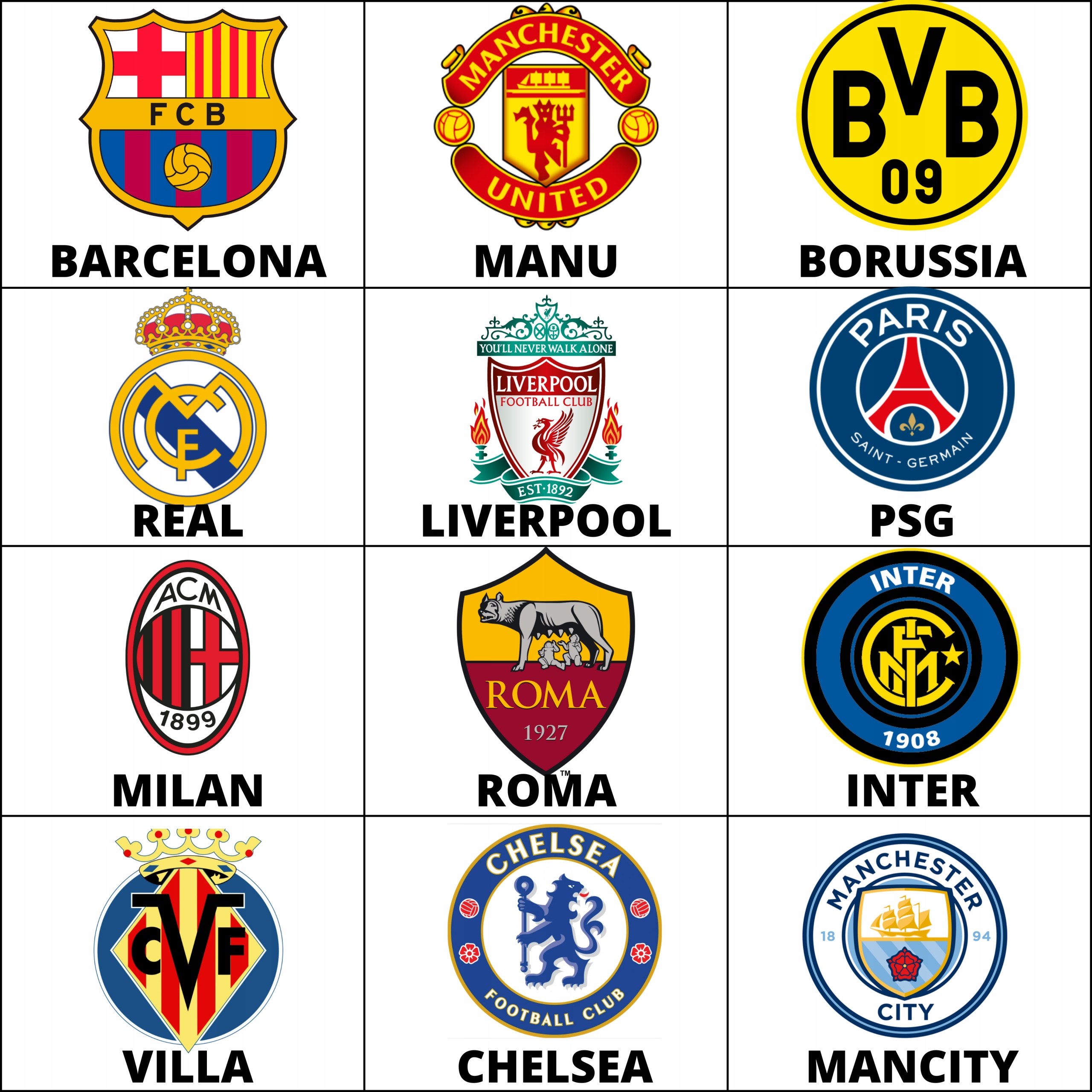 Koszulka kubek BARCELONA REAL PSG ROMA RÓŻNE KLUBY Nazwa drużyny Barcelona Real PSG Chelsea Manchester