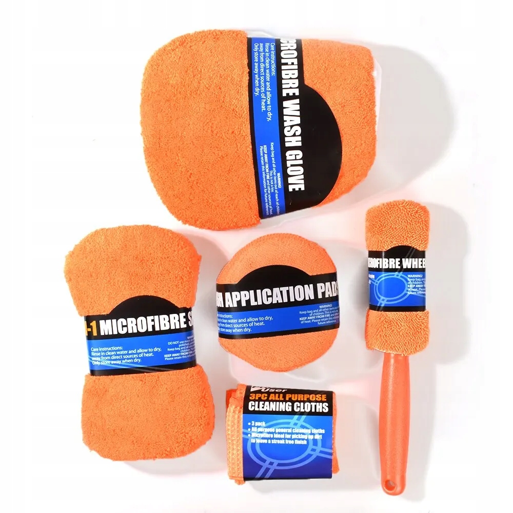 ZESTAW DO MYCIA SAMOCHODU AUTA CAR DETAILING FELG ŚCIERKI MIKROFIBRA 9EL EAN (GTIN) 5905679871461