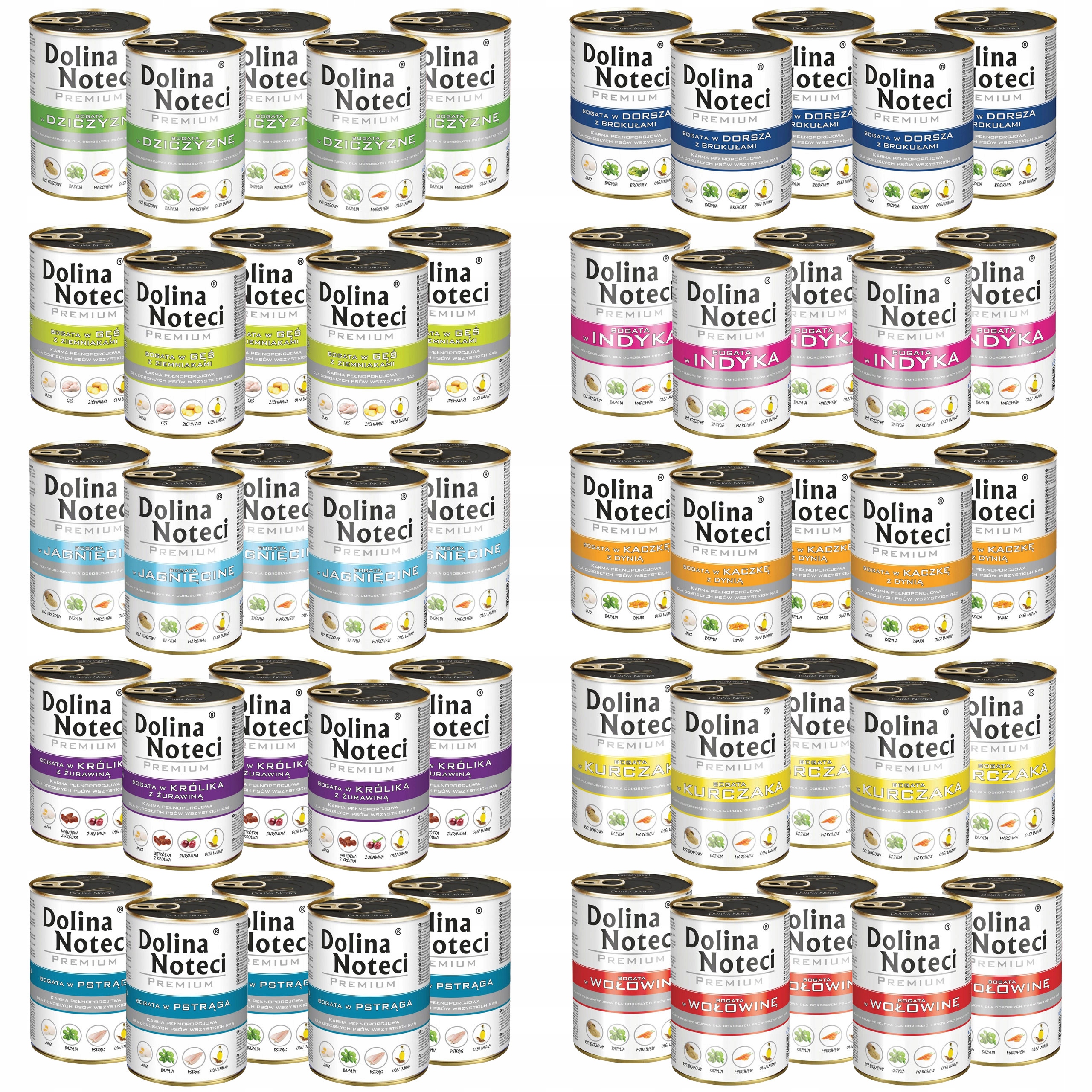 Levně Dolina Noteci Premium Krmivo mokré pro psa MIX Chutí 50 x 400 g bez obilovin