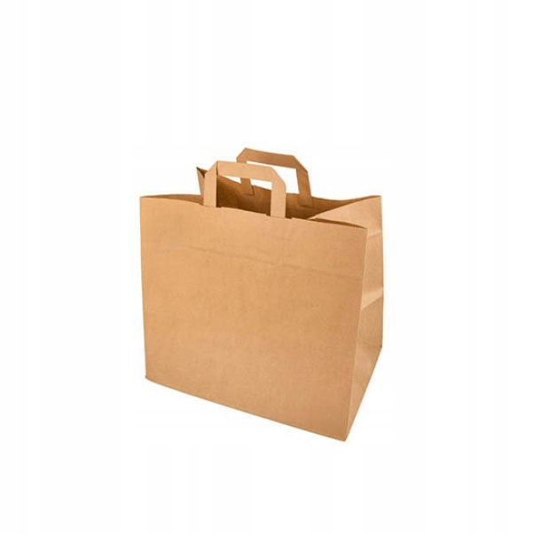 

Torby papierowe płaski uchwyt 32 x 16 x 27cm 50szt