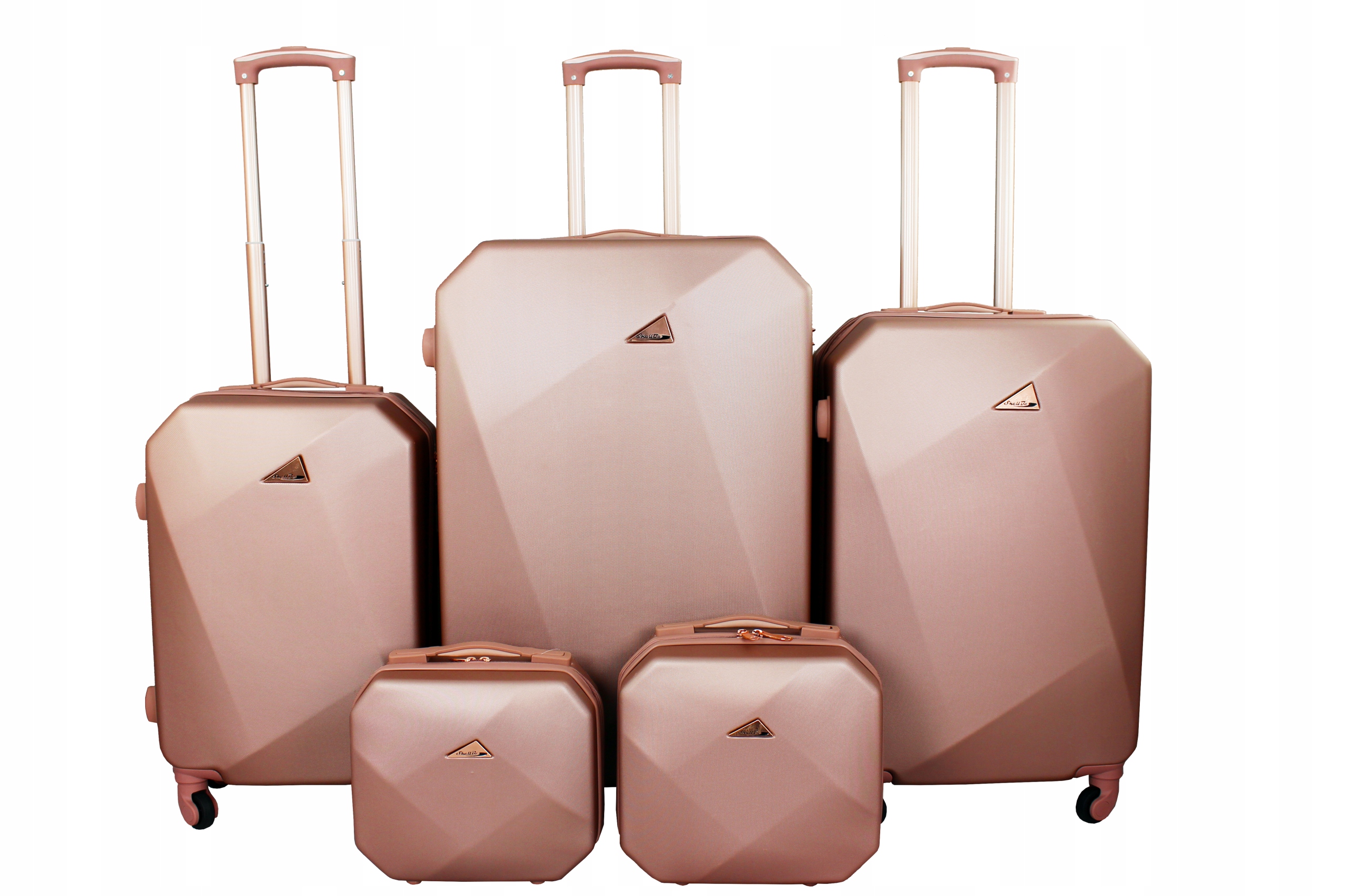 ZESTAW ELEGANCKICH WALIZEK PODRÓŻNYCH 5W1 LEKKIE MOCNE 2 KUFERKI 3 WALIZKI