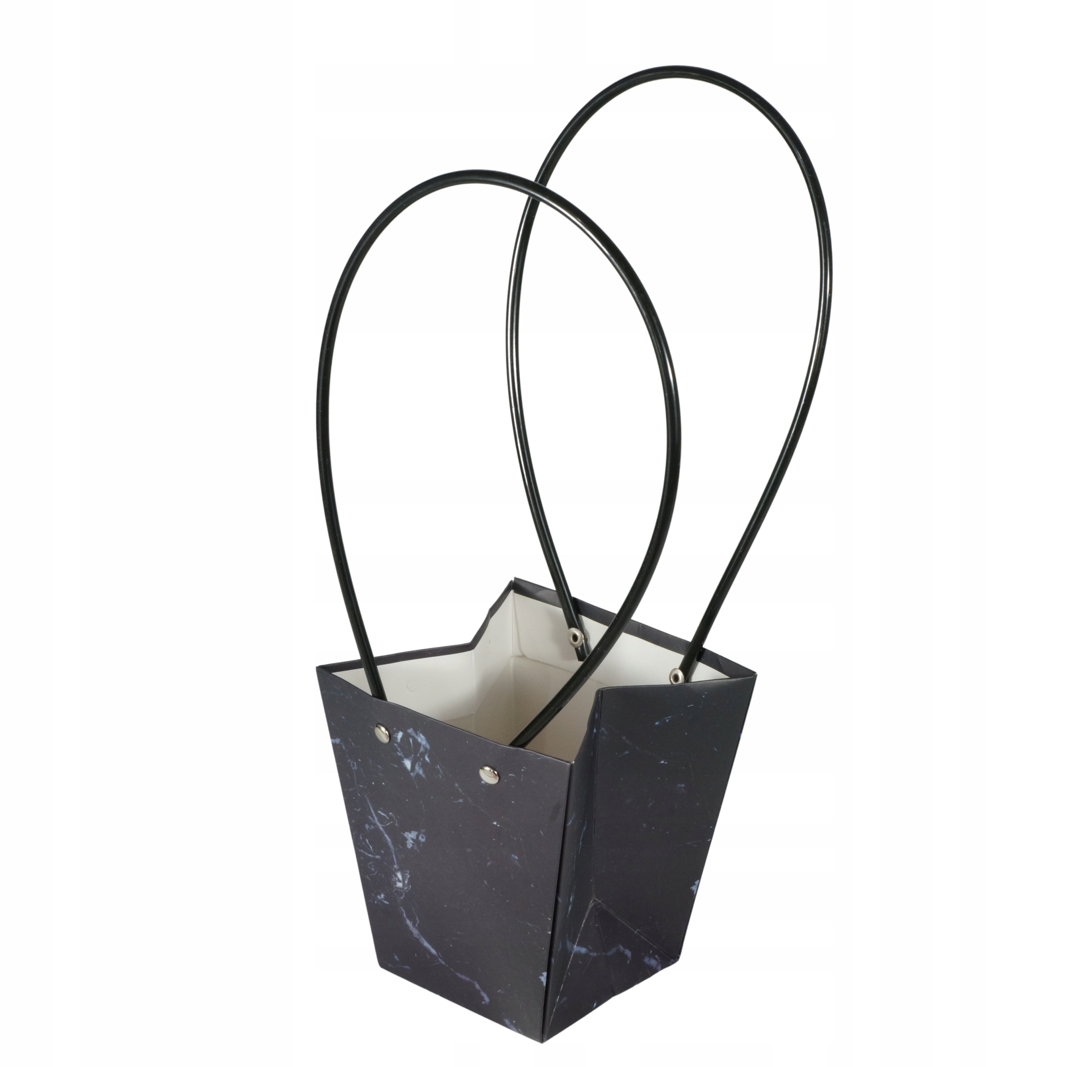 

Torebka papierowa na kwiaty 33 cm czarna marmur