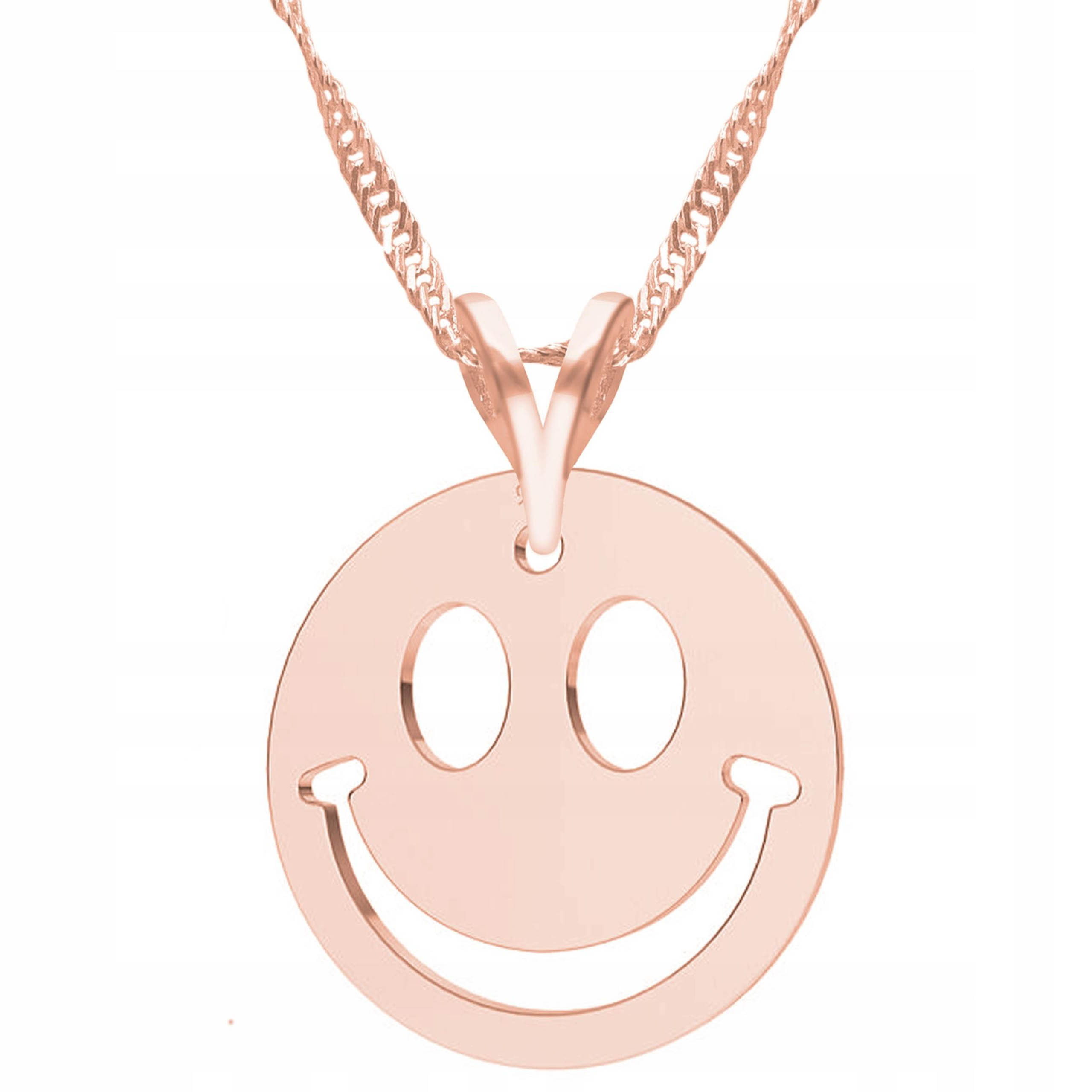 Pozlacený náhrdelník s úsměvem Emotikon Smajlík Tvář Smile Stříbro 925