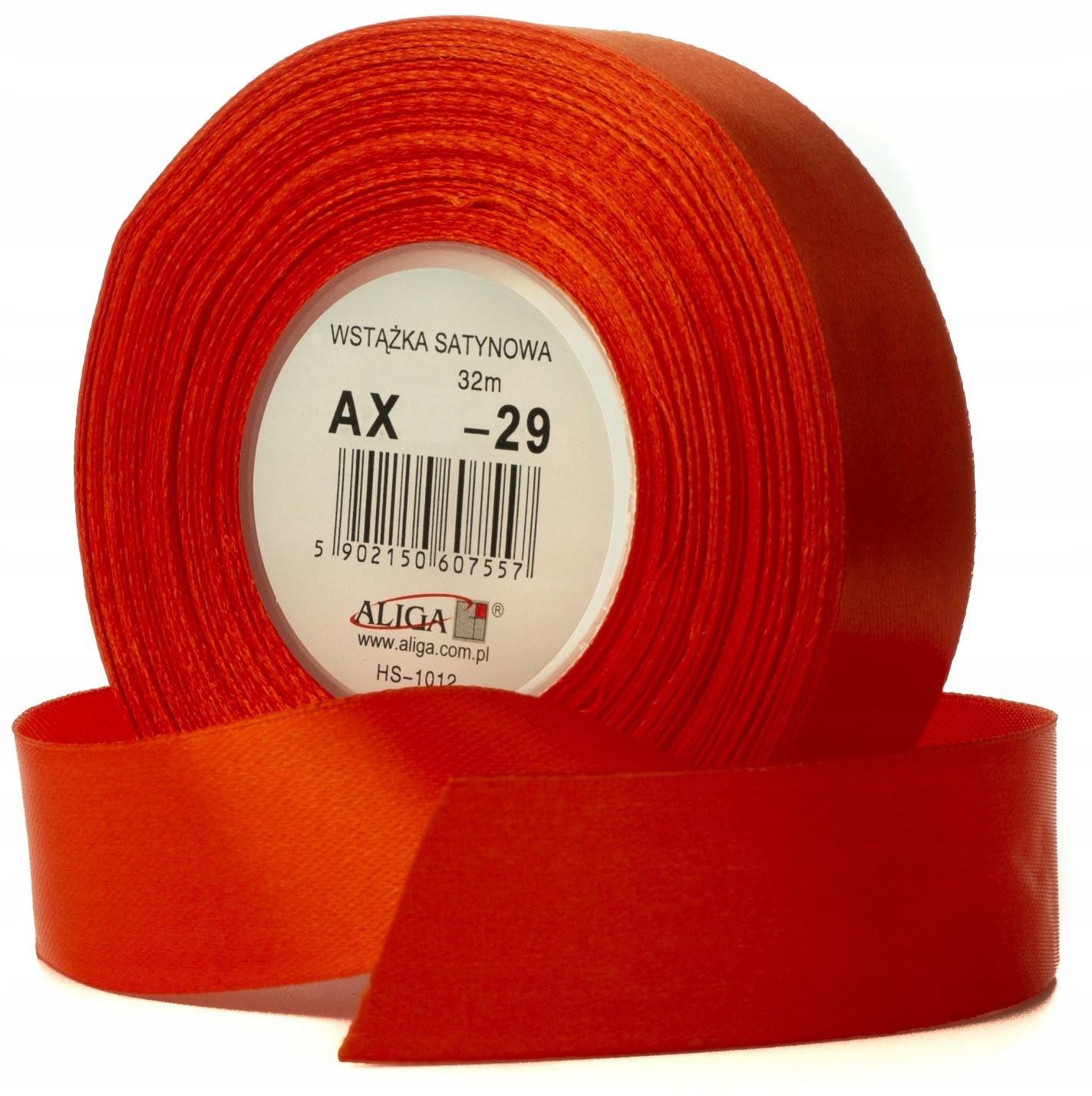 wstążka satynowa 12mmx32m POMARAŃCZOWA 4szt. | AX12-29 — 3