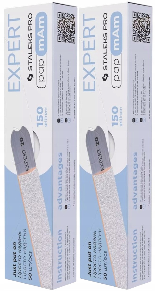 Vyměnitelné pilníky Papmam Expert 22 150 Grit Bílé Balíček 100 kusů Staleks