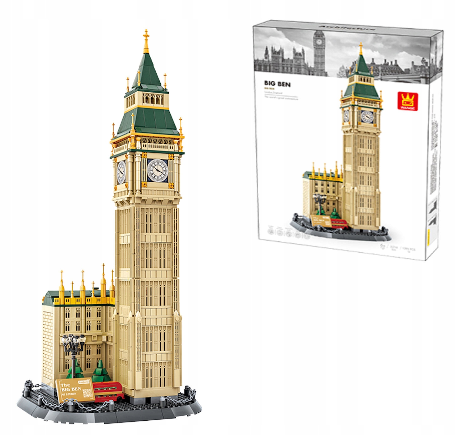 Klocki Konstrukcyjne Zestaw Dla Dzieci 1642 Elementy El. Big Ben Londyn